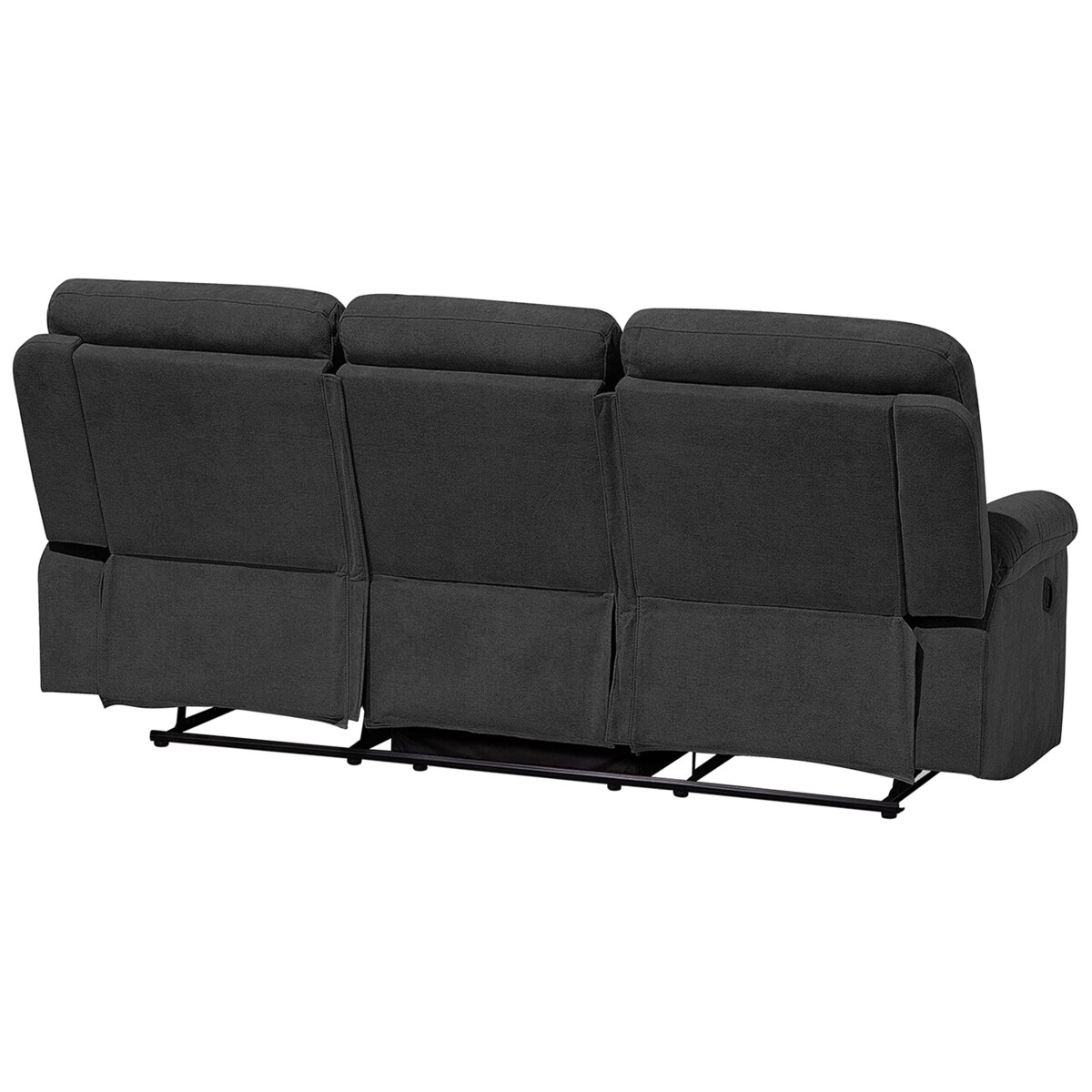 Sofa z manualną funkcją relaksu 3-osobowa szara BERGEN