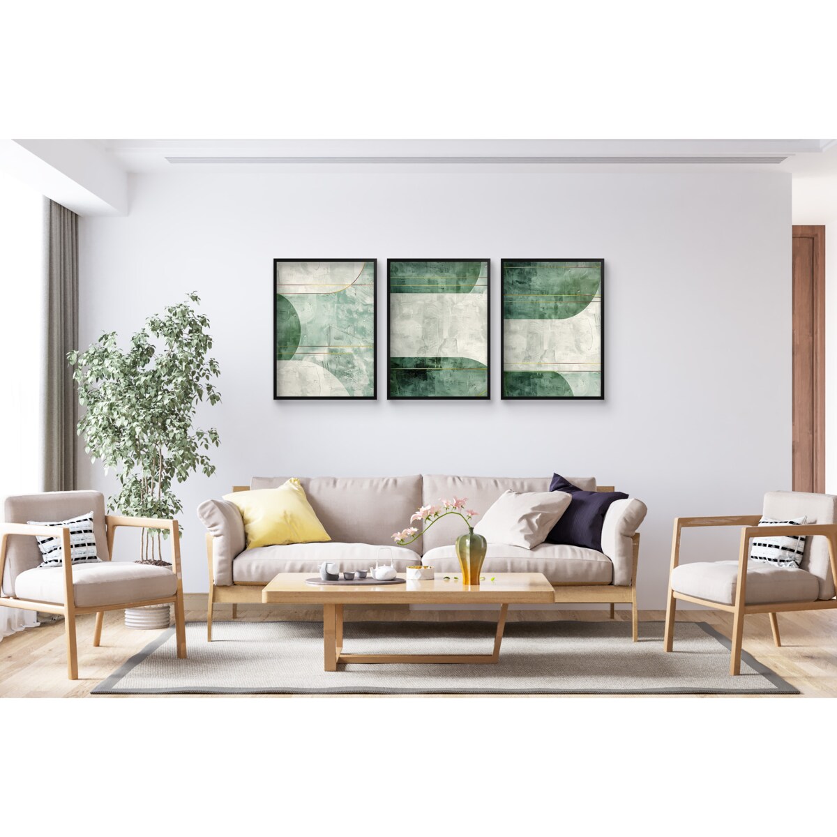 Nowoczesne Obrazy Plakaty na ścianę ścienne Zielona Abstrakcja Złoto