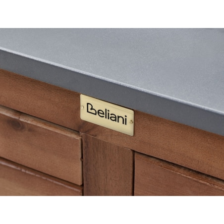 Szafka kuchenna ogrodowa ze zlewem BRUCOLI Drewno akacjowe 80 cm 50 cm Brązowy/ srebrny