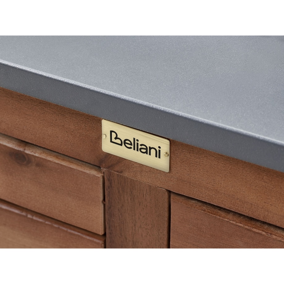 Szafka kuchenna ogrodowa ze zlewem BRUCOLI Drewno akacjowe 80 cm 50 cm Brązowy/ srebrny