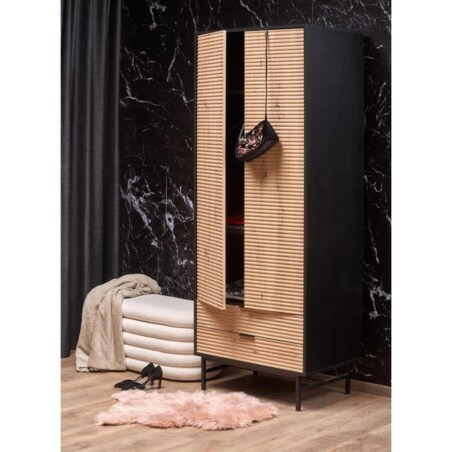 Szafa MURANO S-1 dąb artisan/czarna