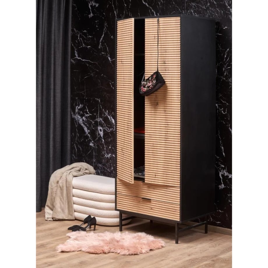 Szafa MURANO S-1 dąb artisan/czarna