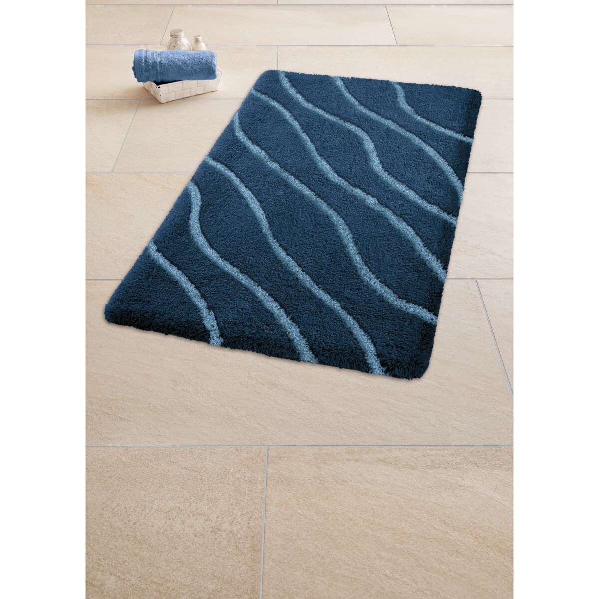 Kleine Wolke Tram Dywanik łazienkowy Niebieski 55x 65 cm