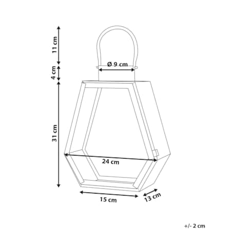 Lampion stalowy 35 cm srebrny CORSICA