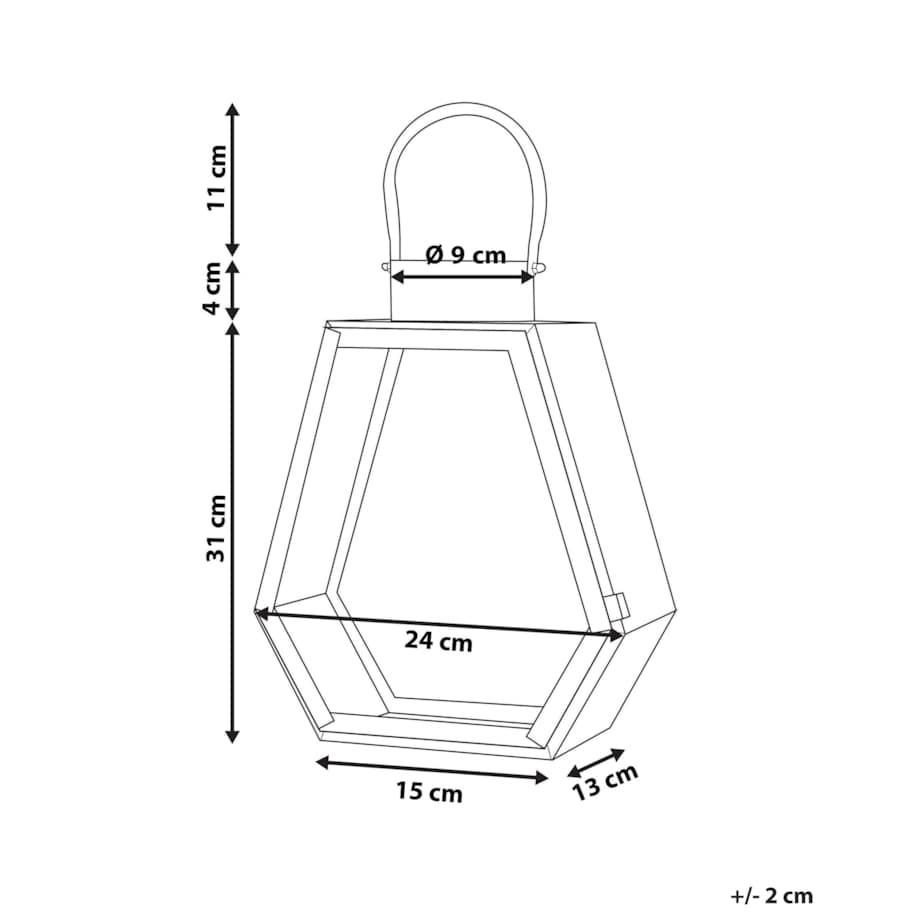 Lampion stalowy 35 cm srebrny CORSICA