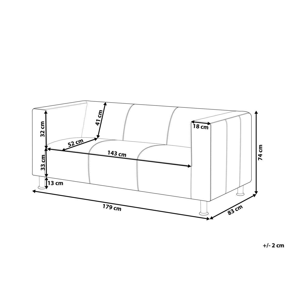 Sofa 3-osobowa biała FLORO