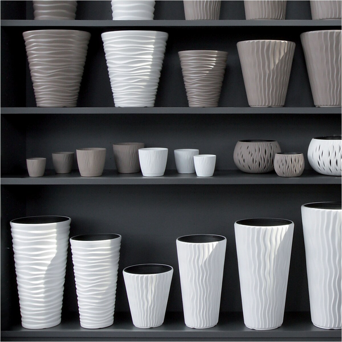 Doniczka Donica Ogrodowa 38,8 Cm Sand Okrągła Na Taras Do Ogrodu Domu Biała