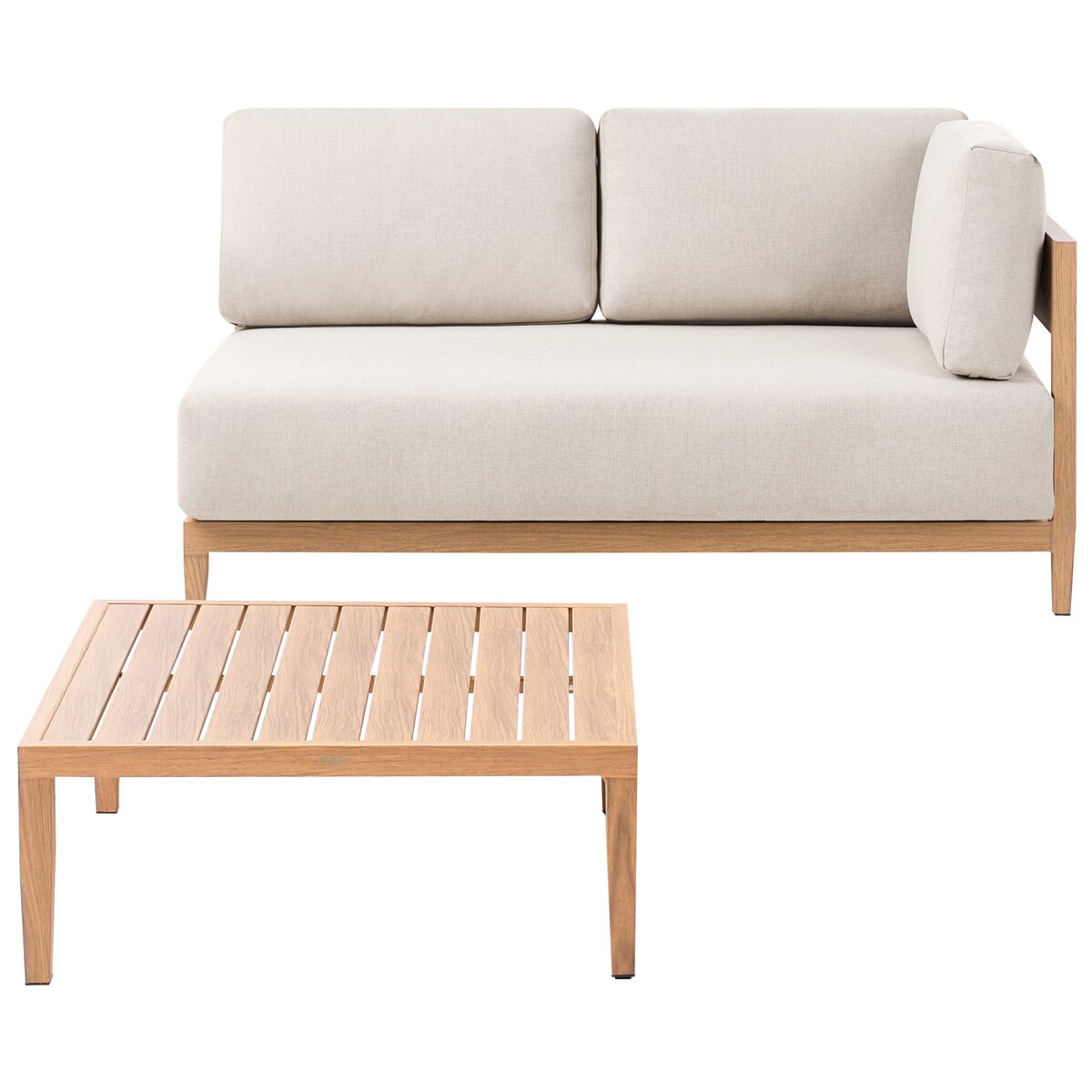 Sofa ogrodowa ze stolikiem dla 2 osób SAMPIERI Jasnobrązowy Metal