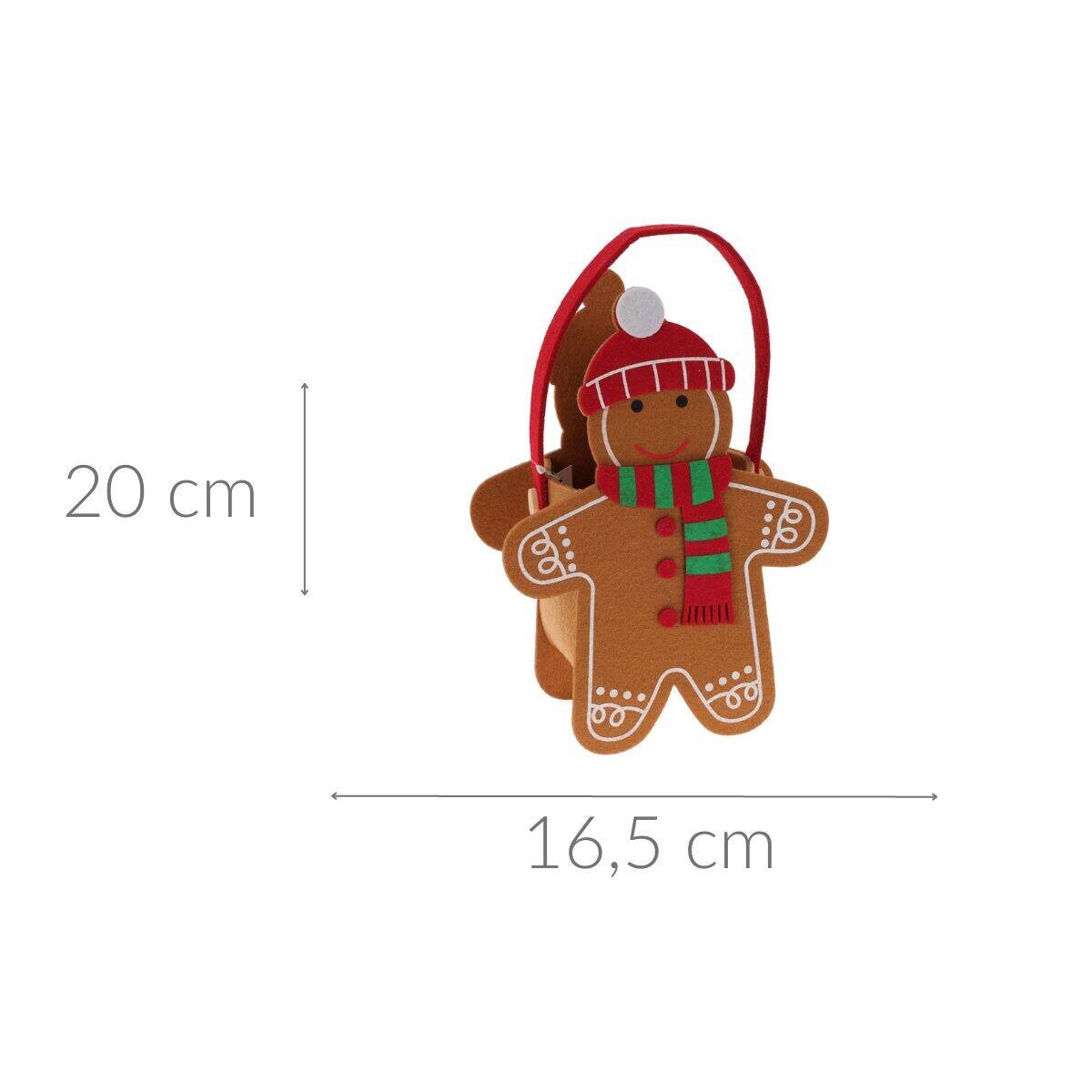 Torba filcowa z bożonarodzeniowym motywem, 16,5 x 20 cm