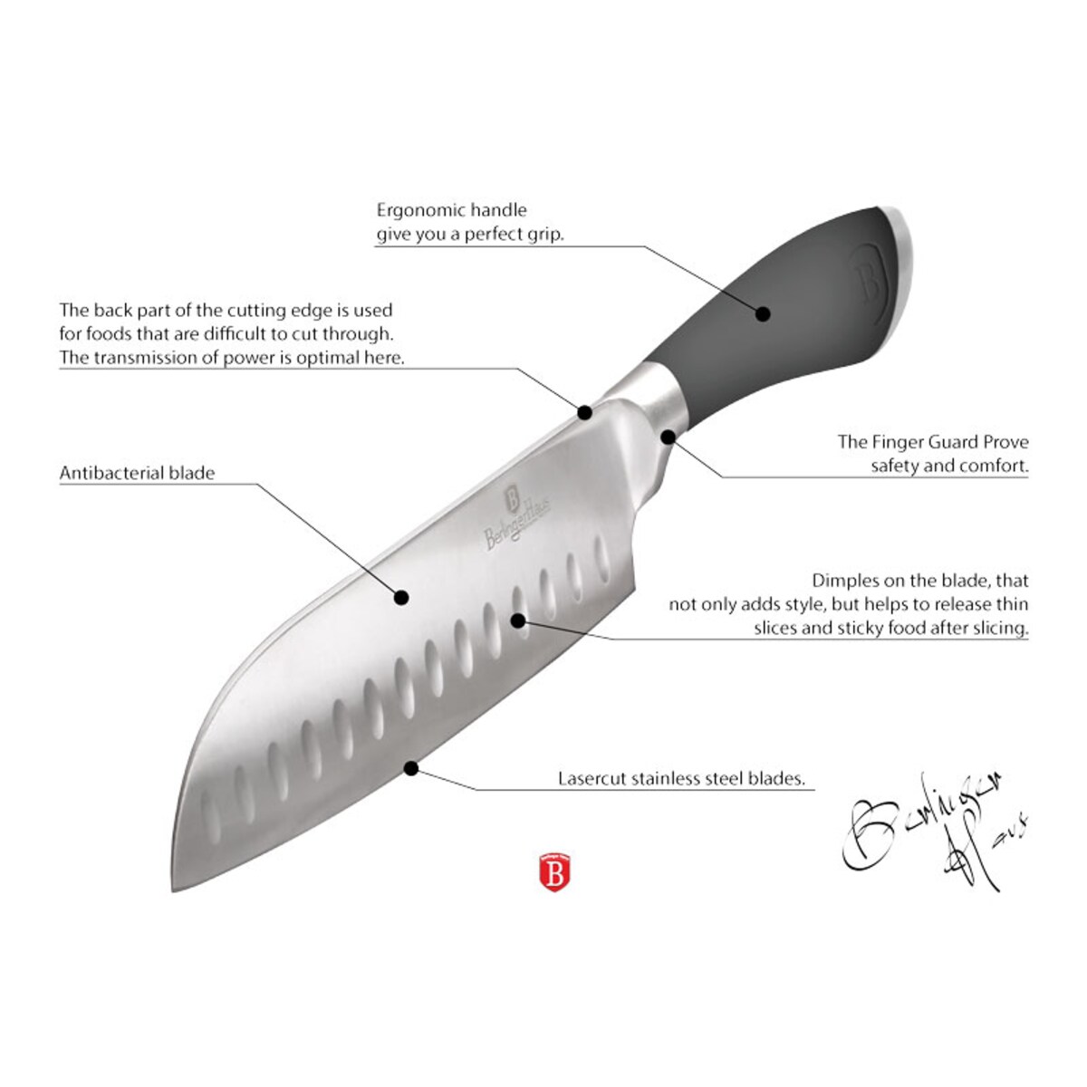 Zestaw noży 8 elementów BERLINGER HAUS Infinity gray