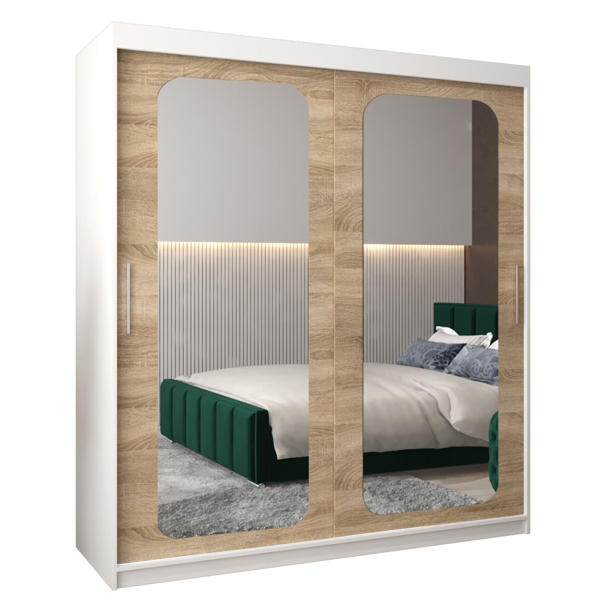 Szafa przesuwna Garderoba PROMO T3 180 biały/sonoma