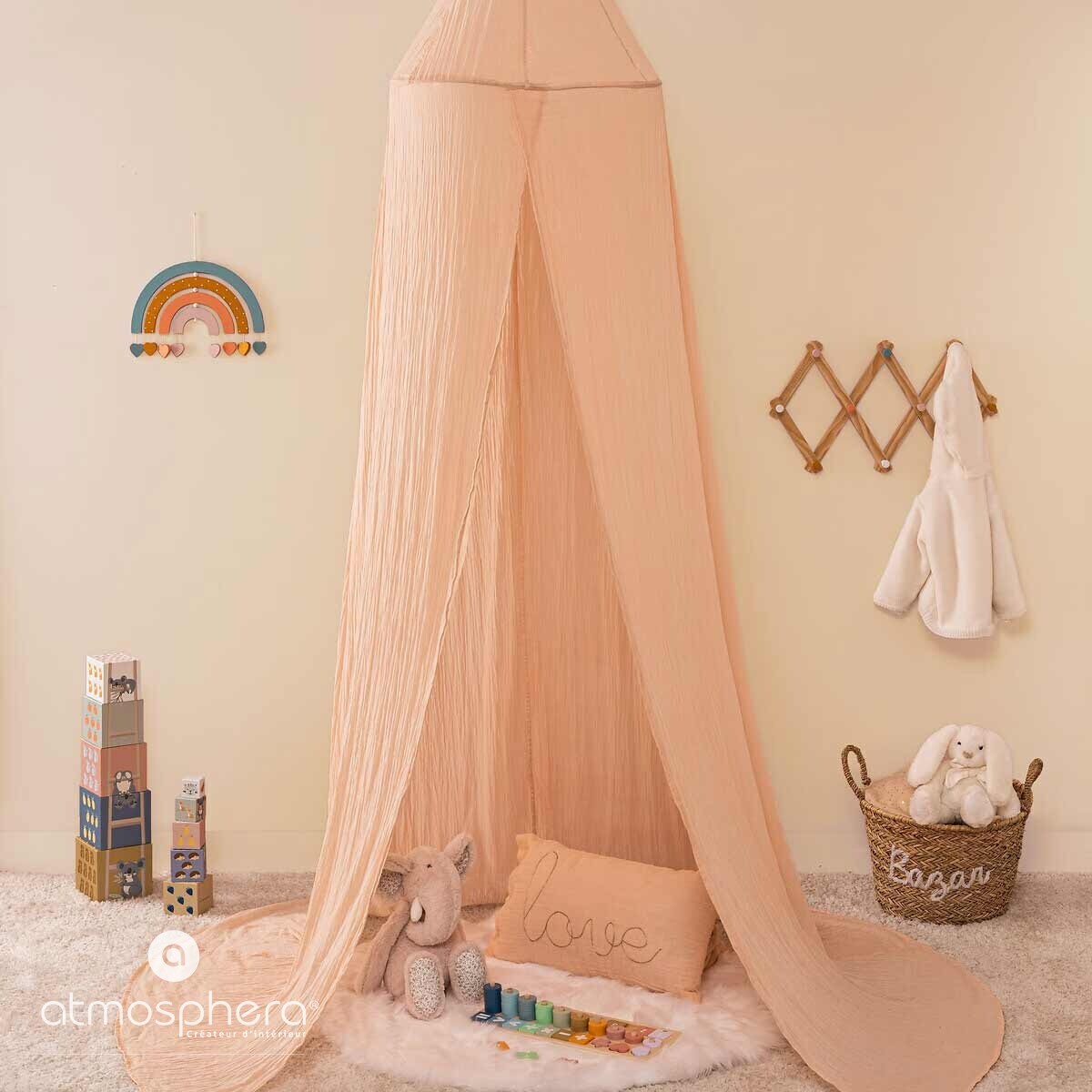 Baldachim do łóżeczka CANOPY, muślinowa bawełna, wys. 350 cm