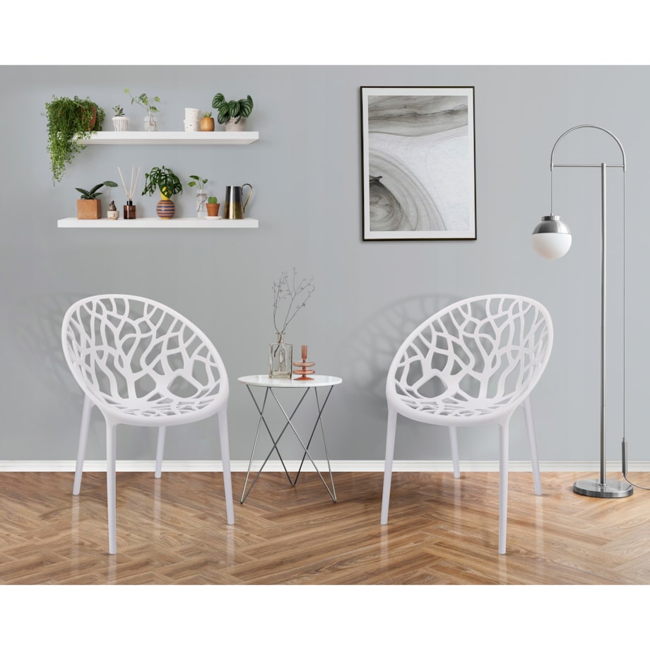 Krzesło eleganckie plastikowe ALBERO białe