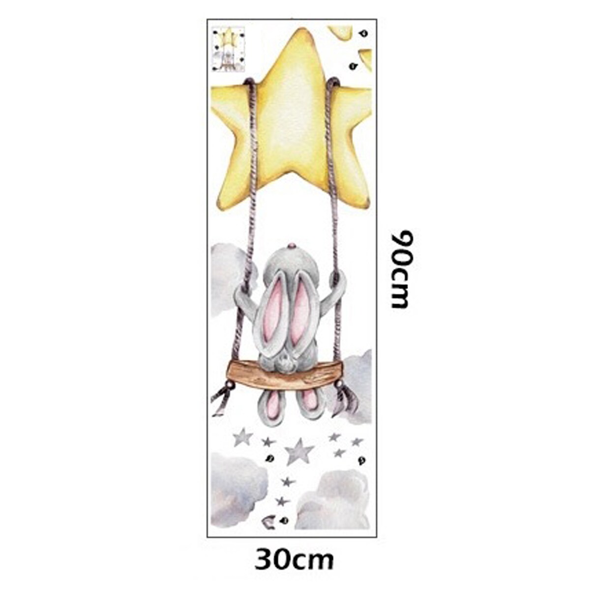 naklejki na ścianę do pokoju dziecka, sipo, zajączek na huśtawce