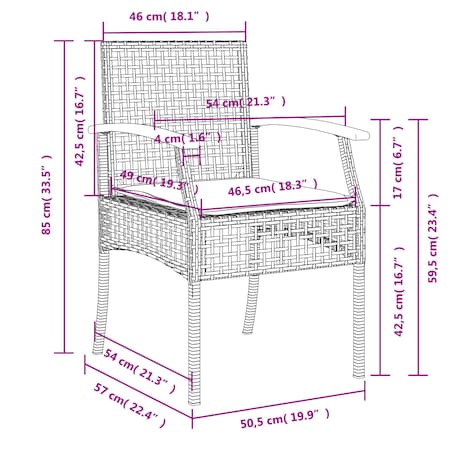 vidaXL 5-cz. zestaw mebli ogrodowych z poduszkami, szary, rattan PE
