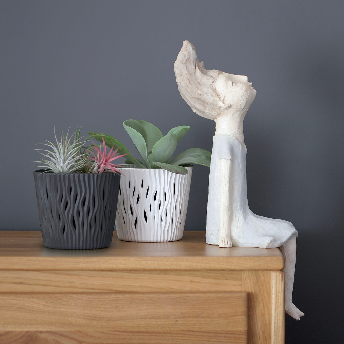 Doniczka Okrągła Osłonki Domowa Kwietnik Zestaw X2