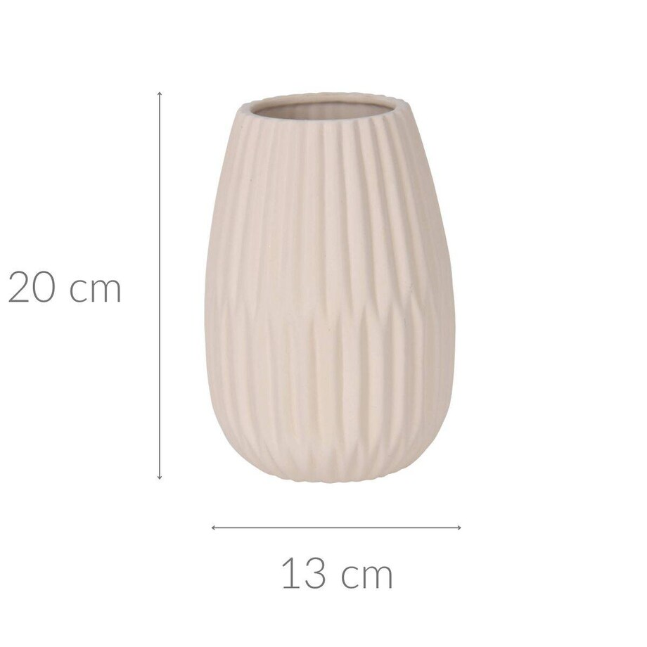 Prążkowany wazon ceramiczny, 20 cm | home&you