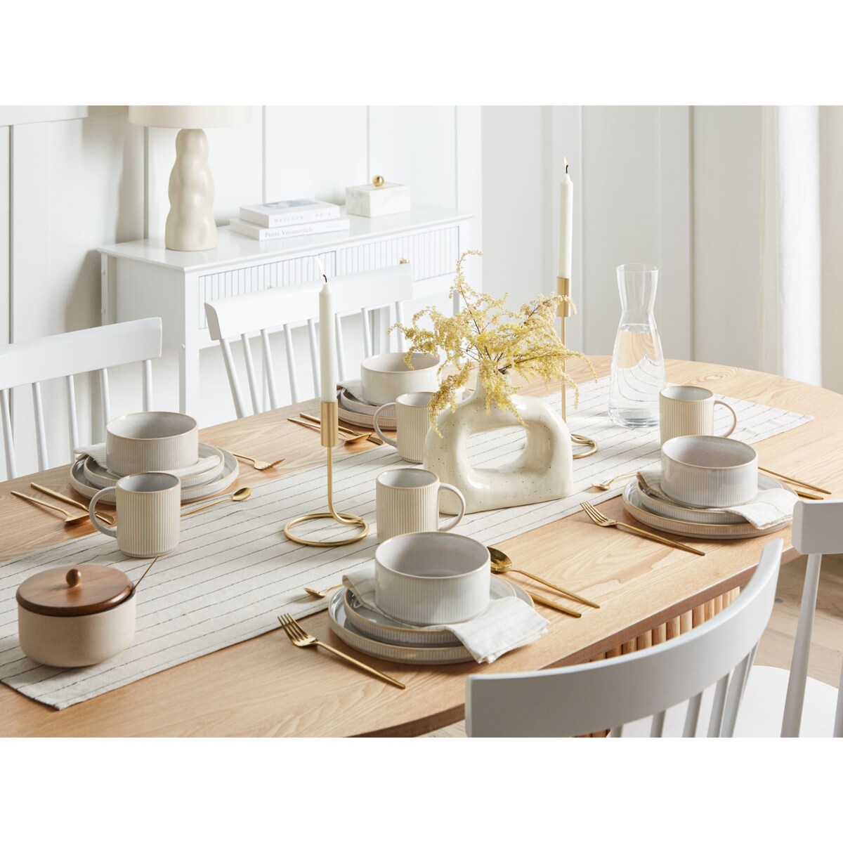 Zastawa stołowa 12-częściowa SPIKENARD Kamionka Złamana biel