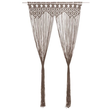 vidaXL Zasłona z makramy, kolor taupe, 140 x 240 cm, bawełna