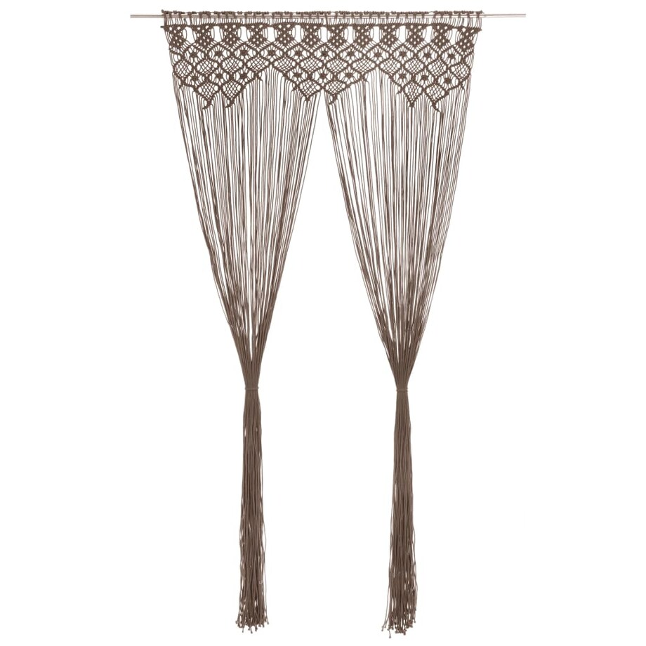 vidaXL Zasłona z makramy, kolor taupe, 140 x 240 cm, bawełna