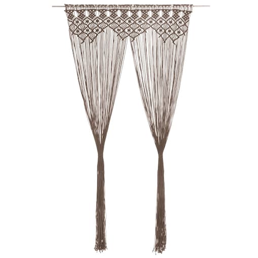 vidaXL Zasłona z makramy, kolor taupe, 140 x 240 cm, bawełna