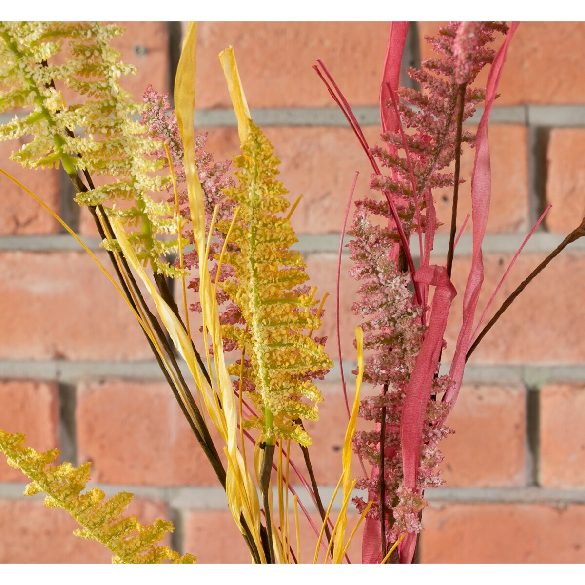 2 szt. SZTUCZNA PAPROĆ gałązka żółta / czerwona