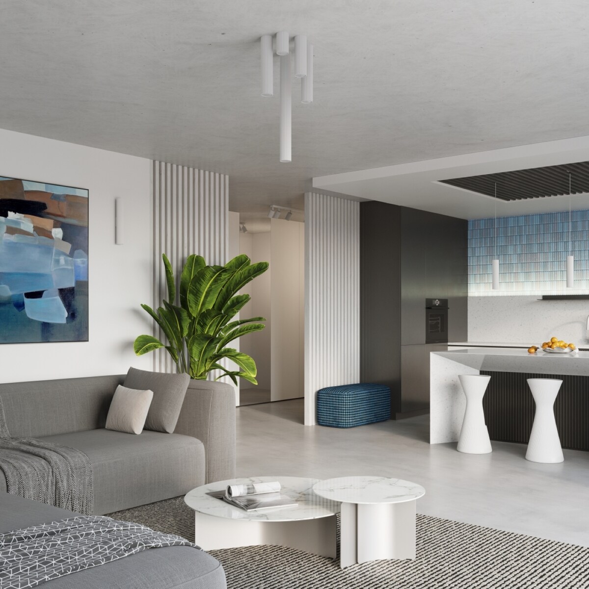 Plafon KARBON 40 biały