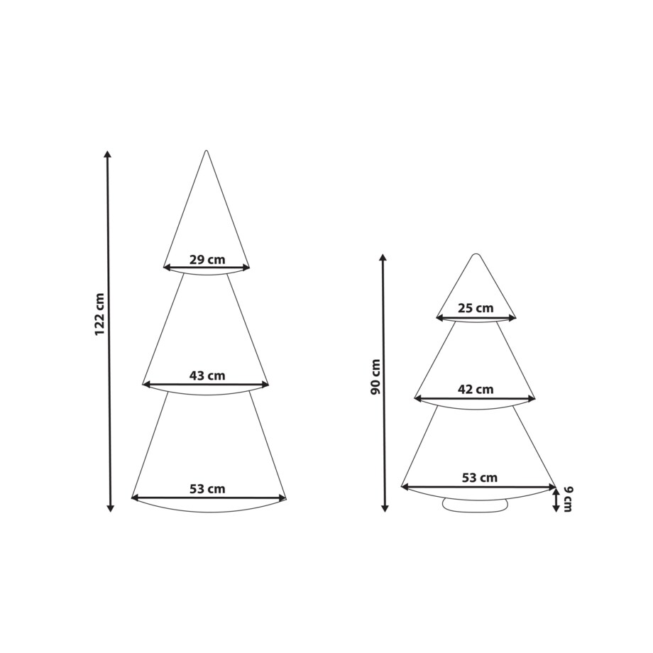 Zestaw 2 dekoracji świątecznych VEFSNA Choinka 90/122 cm Beżowy