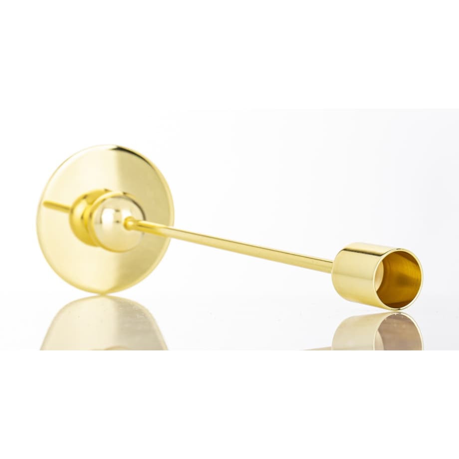 Świecznik metalowy złoty 26x8 x8 cm SOTILLE z 1 kulką u podstawy