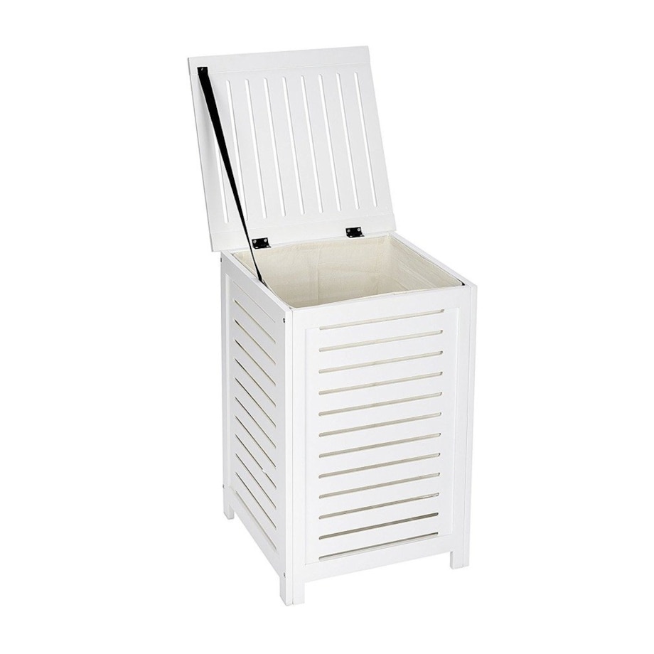 Drewniany kosz na pranie OSLO - schowek na ręczniki, WENKO