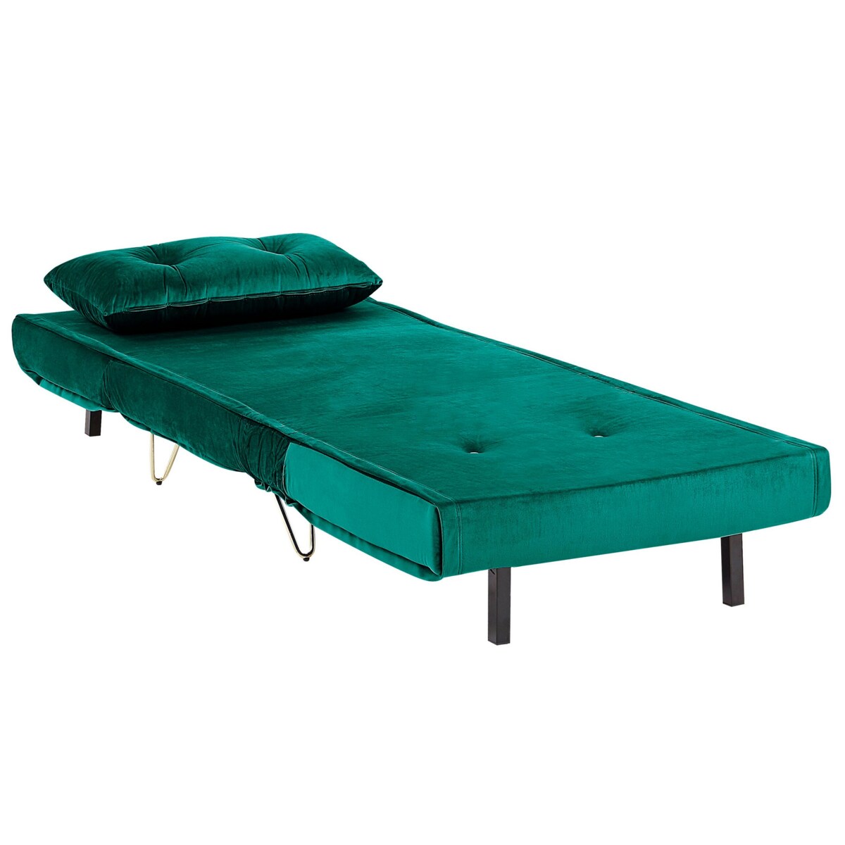 Sofa welurowa rozkładana ciemnozielona VESTFOLD