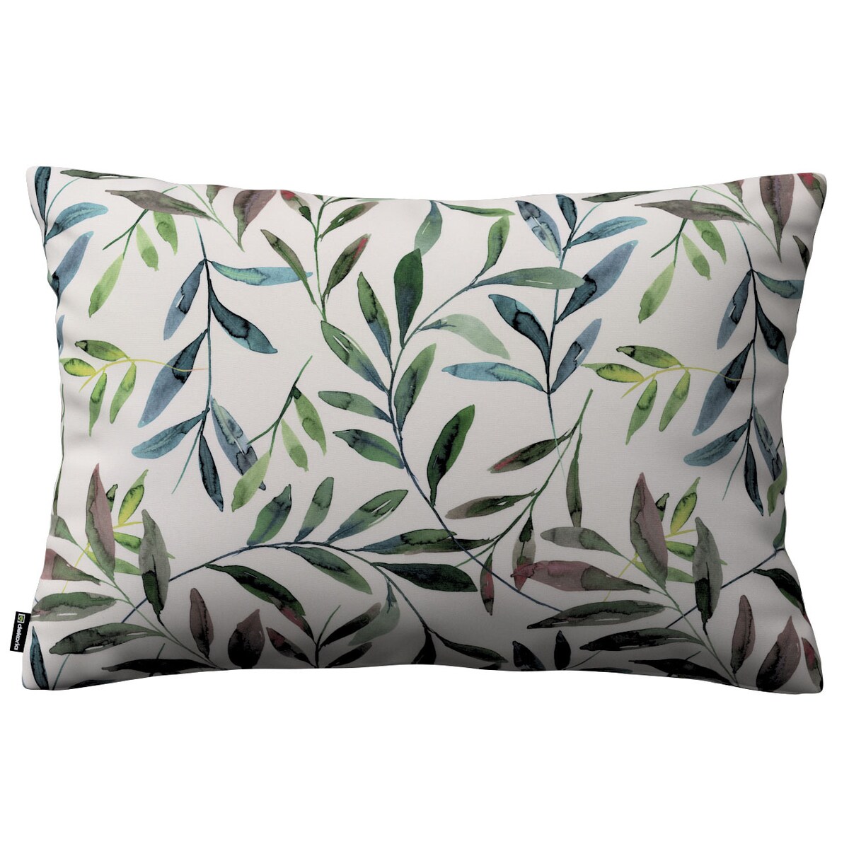 Poszewka Kinga na poduszkę prostokątną 60x40 zielone gałązki na białym tle
