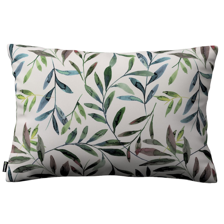 Poszewka Kinga na poduszkę prostokątną 60x40 zielone gałązki na białym tle