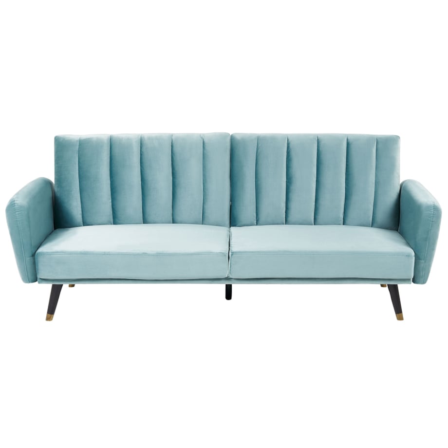 Sofa rozkładana welurowa jasnoniebieska VIMMERBY