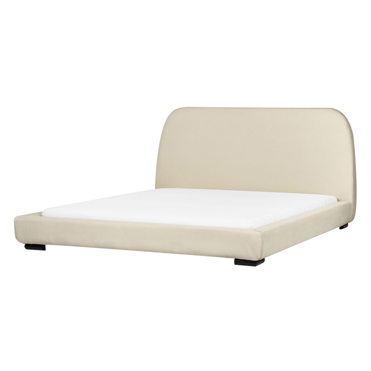 Łóżko tapicerowane 160 x 200 cm beżowe ROISEL