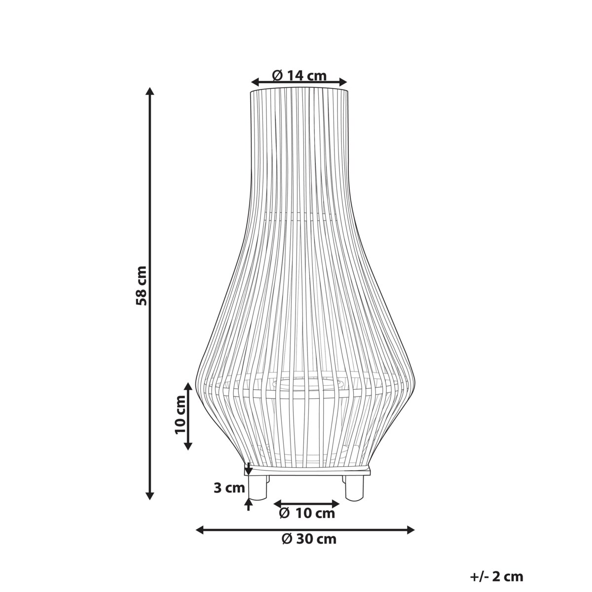 Lampion drewniany 58 cm jasny LEYTE