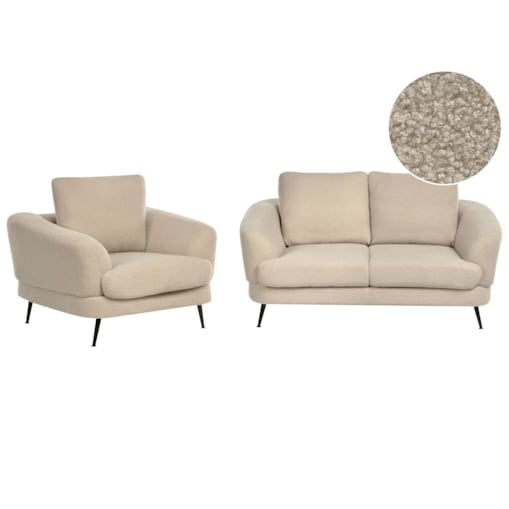 Komplet wypoczynkowy dla 3 osób KJAER Boucle Jasnobeżowy