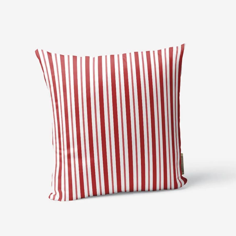 Poduszka świąteczna - klasyczne czerwone świąteczne paski
