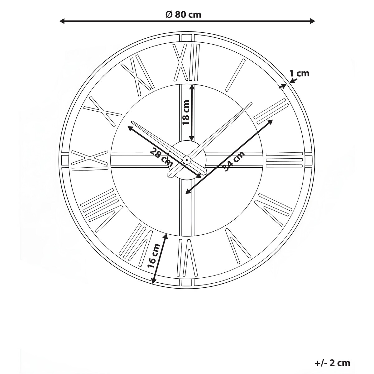 Zegar ścienny PERIGNY 80 cm Metal Czarny