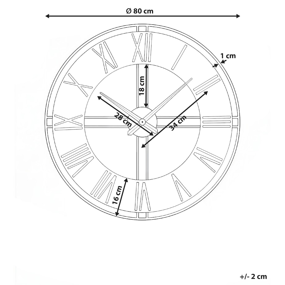 Zegar ścienny PERIGNY 80 cm Metal Czarny