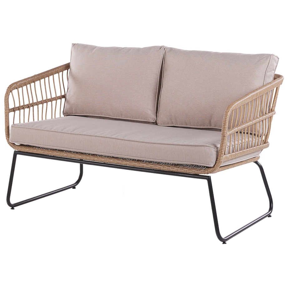 Zestaw ogrodowy rattanowy 4-osobowy beżowy RAVELLO