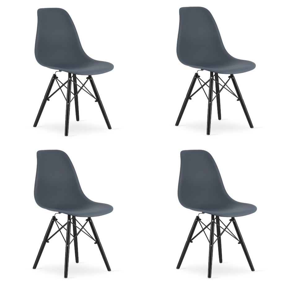Krzesło Do Jadalni Kuchni Salonu Osaka Dark Slate / Nogi Czarne X 4