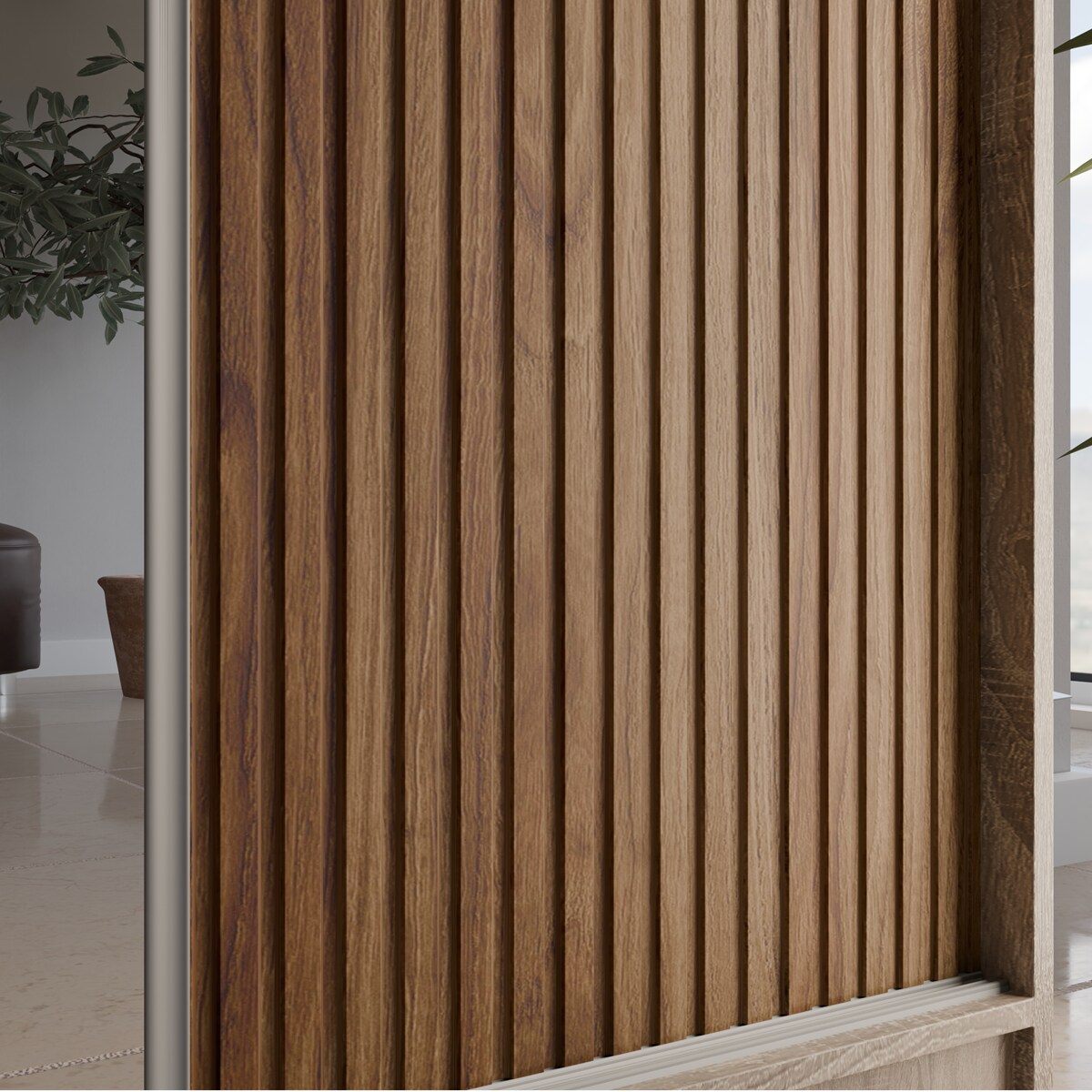 Szafa przesuwna V200 z lustrem i szufladami - sonoma+ ryfle catania