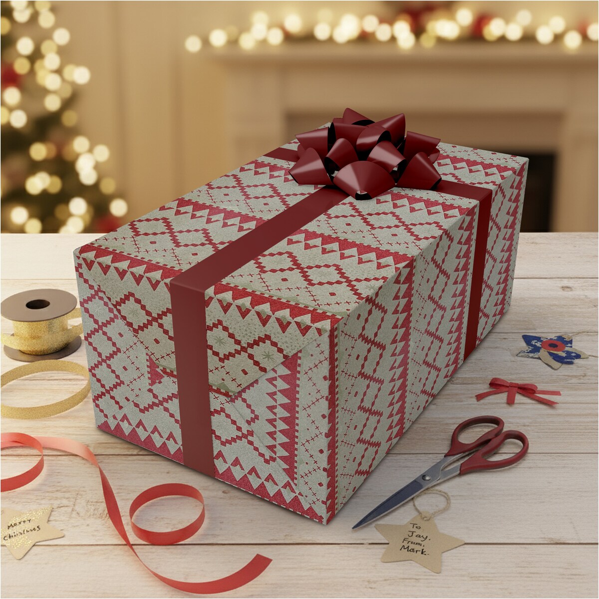 Papier Prezentowy Do Pakowania Prezentów 25 m MEGAROLKA Świąteczny Do Paczek Boże Narodzenie Ozdobny