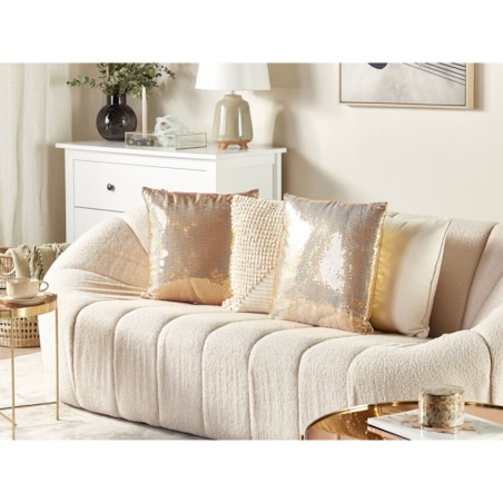 2 poduszki dekoracyjne w cekiny 45 x 45 cm złote ASTER