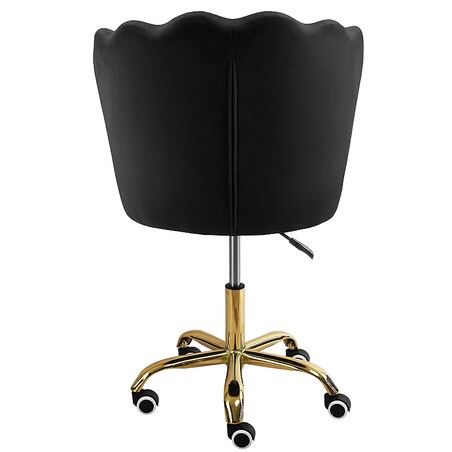 Fotel obrotowy krzesło muszelka welurowy do biurka toaletki czarny shell