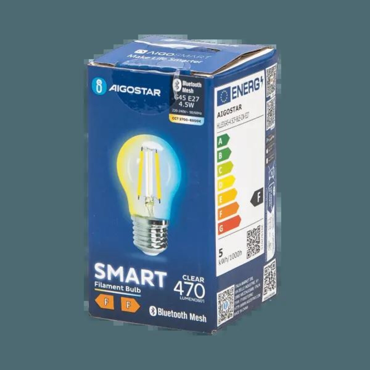 inteligentna żarówka bluetooth mesh g45 4.5w cct