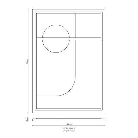 Obraz 3D 50x70cm Geometric II – Dekoracja Ścienna z Tynku Naturalnego, Milky Grey Minimalistyczny Relief