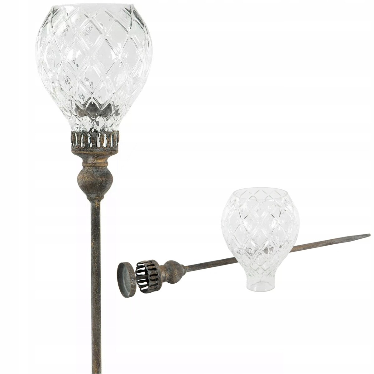 LAMPION LATARNIA OGRODOWA do wbicia w trawnik doniczkę na tealight balkon