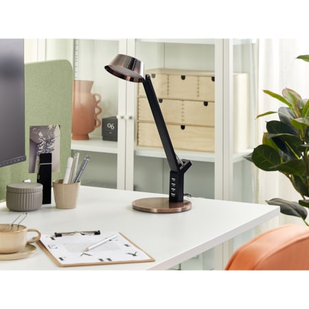 Lampa biurkowa LED CHAMAELEON Ze ściemniaczem Metal Miedziany
